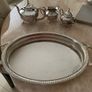 Silver Tea pot sugar & jug Set with oval tray Image 3