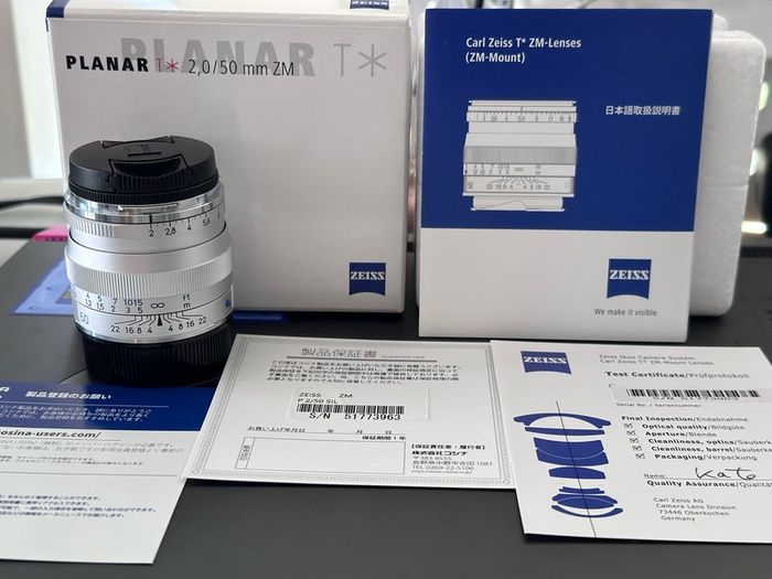 Boxed Like New! Leica M mount Carl Zeiss Planar ZM 50mm f/2 Lens