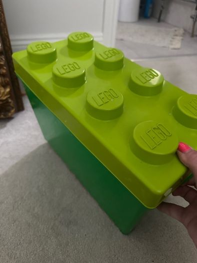 larger Lego storage box / green