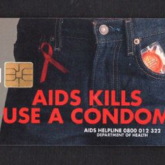 2001 South Africa R20+R2 Department of Health "Aids Kills Use a Condom" with red ribbon (Solaic - SO3 (Module 44)) Phonecard