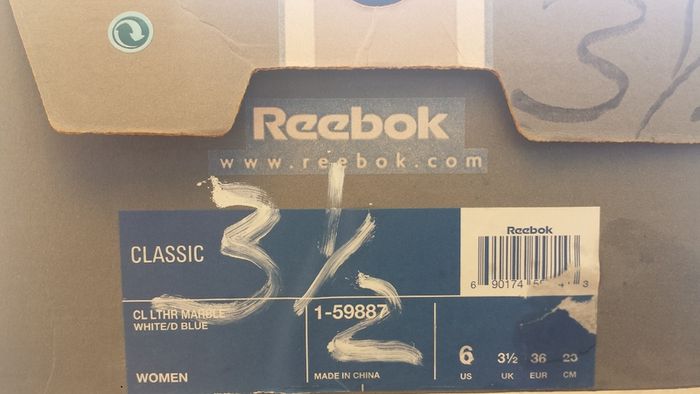 Reebok Classic CL Leather Marble Size-UK-3.5/EUR-36 1-59887 White/D Blue Limited Edition-2001