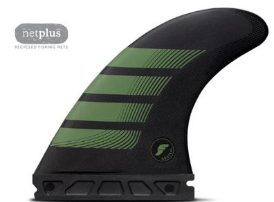 Futures Large F8 Alpha Carbon Thruster Surfboard Fin - Black Green