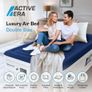 Luxury Double Inflatable Mattress | Puncture Resistant Double Airbed with Flock Coating | Quick 3 Mins Blow Up Bed with Built-in Pump | Portable Air Bed - Home Camping & Guests 195x137x46cm Image 2