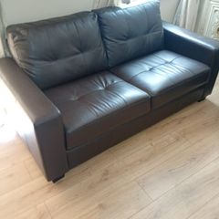 Cheap sets of 3&2 brown leather sofas