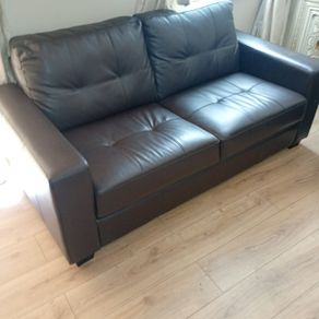 Cheap sets of 3&2 brown leather sofas