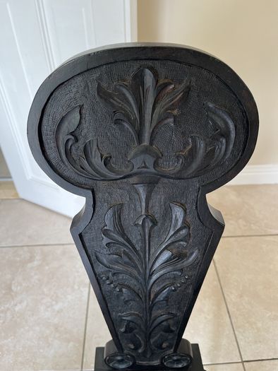 victorian carved oak hall chair