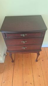 Mahogany-Style Cutlery Canteen Cabinet