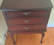 Mahogany-Style Cutlery Canteen Cabinet
