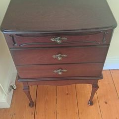 Mahogany-Style Cutlery Canteen Cabinet