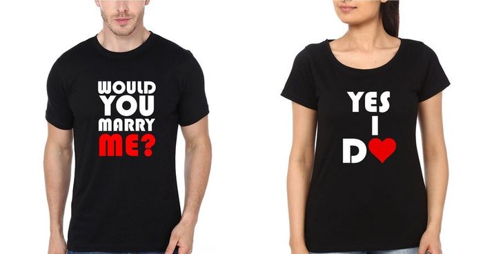 Mary Me Love Engagement Couple T-shirts Great Gift Present For Valentines Day Idea