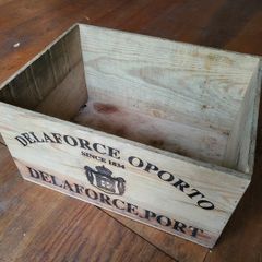 Vintage 1984 Delaforce Port Wooden Wine Crate, Dublin Stamped 1989