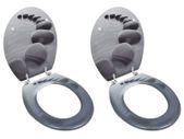 Toilet Seats with Lids 2 pcs MDF Stones