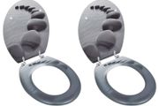 Toilet Seats with Lids 2 pcs MDF Stones