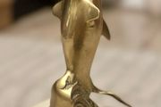 Vintage  brass dolphin figurine