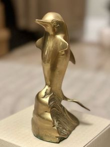 Vintage  brass dolphin figurine