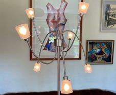 Rare IKEA Kryssbo Medusa Tentacle Jellyfish Stainless Floor Dimmer Accent Lamp
