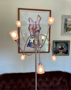 Rare IKEA Kryssbo Medusa Tentacle Jellyfish Stainless Floor Dimmer Accent Lamp