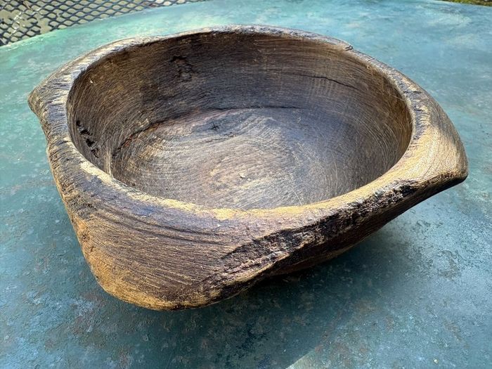 Antique Small Primitive wooden Dough Bowl