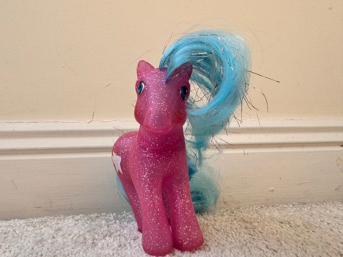 My Little Pony Star Dancer Sparkle Vintage 1987 Hasbro G1 MLP Pink Glitter approx. 12 cm. Used Please see photos