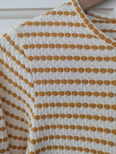 Yellow & White Stripe Savida Long Sleeved Top Size Small