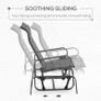 Outdoor Gliding Rocking Chair with Sturdy Metal Frame, Patio Comfortable Swing Chair for Garden, Backyard, Grey Image 2