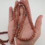 Vintage African white Stripe Orange 7.1mm - 7.5mm Glass Beads Necklace Image 7