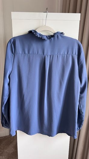 Women's Golden Line blue blouse, size L (worn by size 12 UK, EU 38)