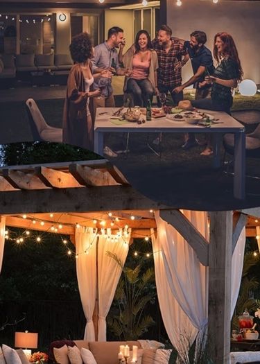 LED String Lights Mains Powered 7.6M/25 FT G40 Globe Garden Patio String Festoon Lights with 12+1 Shatterproof Waterproof LED Plastic Bulbs for Garden Patio Pergola Bar Yard Wedding Party