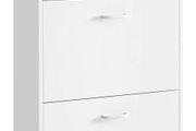 3-Tier Wooden Shoe Cabinet, Storage Cupboard With 3 Flip Doors, Perfect for Narrow Hallway, Living Room, Bedroom, White, 60 x 24 x 120 cm (FREE POSTAGE)