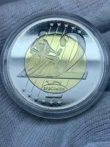 Malta specimen trial coin 2 euro big coin weight 29.2gr diameter 3.4cm