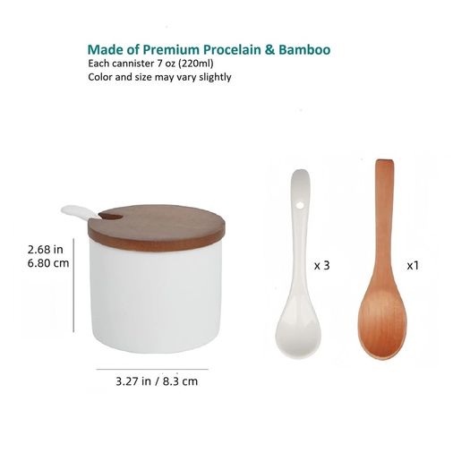 Brand New HASAYAKI Condiment Jars, Set of 3 Porcelain Seasoning Jars,