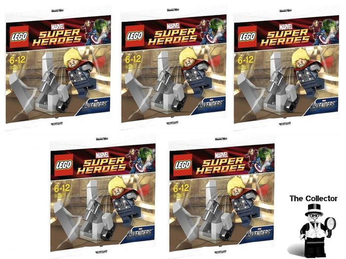 LEGO 30163 Lot Of 5 Thor And The Cosmic Cube Polybags Brand New Sealed