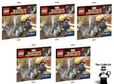 LEGO 30163 Lot Of 5 Thor And The Cosmic Cube Polybags Brand New Sealed