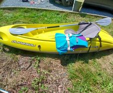Great all around kayak.  I only used it a few times.  Some scratches from the previous owner, but overall great condition.