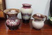 Wonderful Curated Selection of Three Mid Century West German, German, Foreign Pottery Vases and Jugs for Sale as a Collection. Makers include Bay Keramiks and Scheurich Keramiks