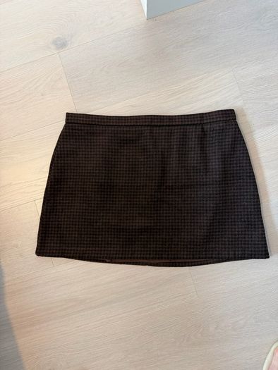 Brown Check Mini Skirt