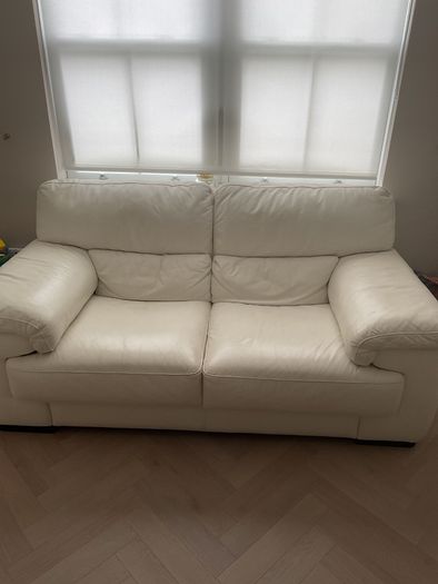 Leather sofa and armchair