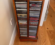 Wooden rotating CD tower, holds 160CDs