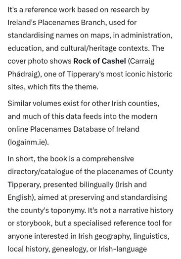 Liostai Logainmneachta Tipperary Book