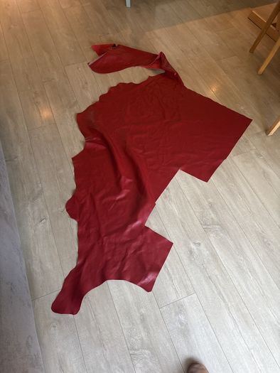 Red upholstery leather