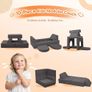 Kids Play Sofa 10-Pieces Toddler Chair Fold Out Bed Foam Modular Couch for Girls Boy Image 3