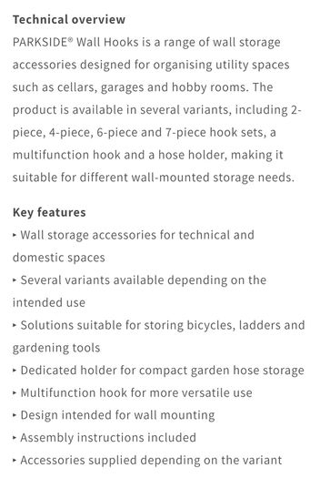 x6 Bundle - Parkside Wall Hooks - Multi-Purpose Storage Hooks - Bike, Ladder, Tools, Etc - Open To Offers!!