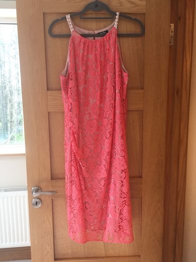 Vera Mont coral lace dress