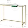 _console table, side table made of tempered glass, modern sofa table, simple structure, adjustable feet, living room, hallway, gold-colored Image 5