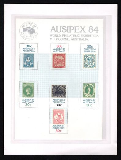 1984 Australia World Philatelic Exhibition AUSIPEX `84 - Melbourne, Australia Commemorative Stamps Sheetlet Presentation Pack
