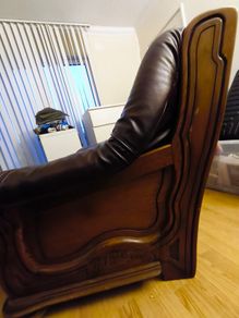 armchair, real leather