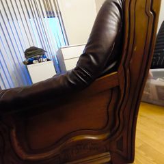 armchair, real leather