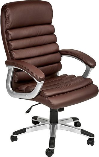 Executive Office Chair Swivel Chair With Padded Armrests Brown Nationwide Delivery