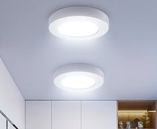 6W 620LM Round LED Ceiling Light 6500K, 51W Equivalent Lighting Ceiling, Small, Dome, Modern, Flush Ceiling Light for Bedroom, Kitchen, Porch, Hallway, Utility 2Pack