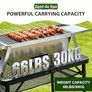 Portable Folding Grill BBQ Tables, Folding Grill Table,Height Adjustable Aluminium Camping Table with Resistant Mesh Desktop for Outside, Picnic, Dining, Party, 60 cm x 40 cm, Black Image 3